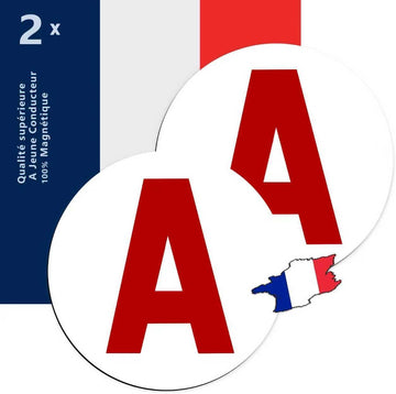 Disque Magnétique A (2PCS) – Marque Française 2025 – Aimant Voiture Jeune Conducteur